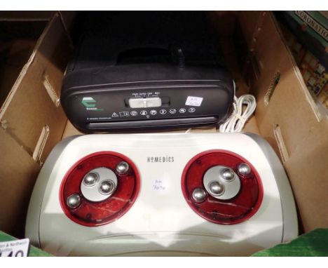 Homedics Shiatsu foot massager and Econo paper shredder. All electrical items in this lot have been PAT tested for safety and
