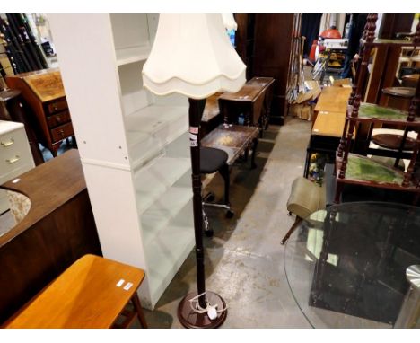 Standard lamp with shade, H: 130 cm. All electrical items in this lot have been PAT tested for safety and have passed. This d