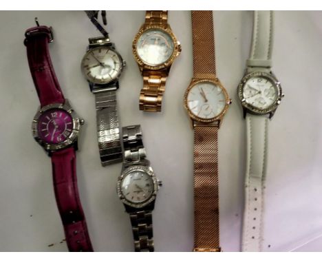 Six mixed wristwatches, some requiring batteries. UK P&amp;P Group 1 (£16+VAT for the first lot and £2+VAT for subsequent lot