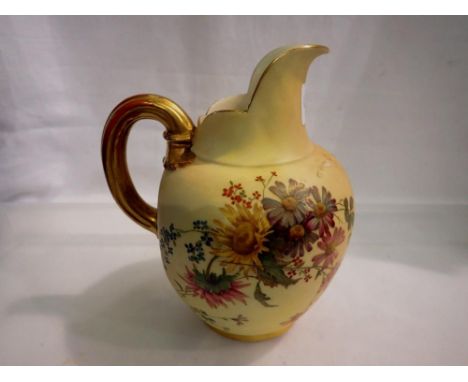 Royal Worcester flat back jug. UK P&amp;P Group 2 (£20+VAT for the first lot and £4+VAT for subsequent lots) 