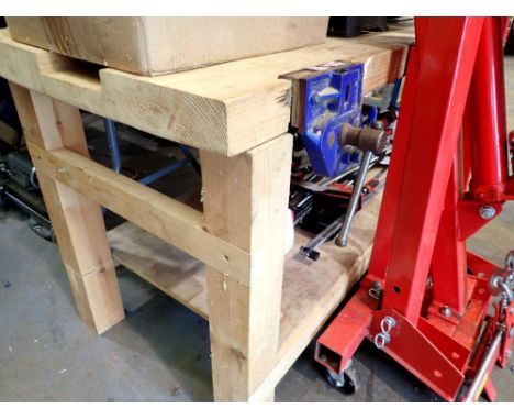 Work bench with record 52 bench vice, 6 ft x 2 ft. Not available for in-house P&amp;P 