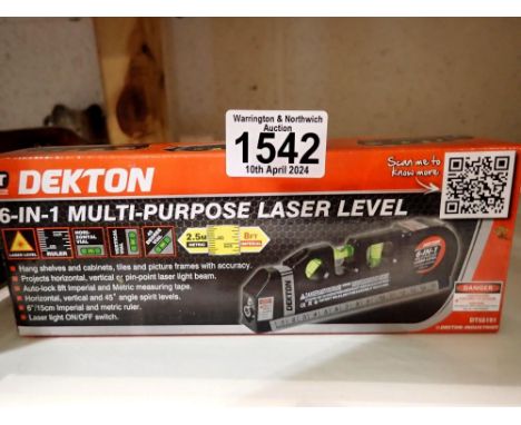 New Dekton 6 in 1 laser level. UK P&amp;P Group 2 (£20+VAT for the first lot and £4+VAT for subsequent lots) 