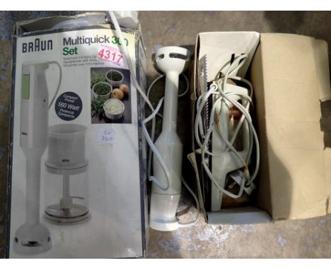 Braun hand mixer set with an electric knife. All electrical items in this lot have been PAT tested for safety and have passed