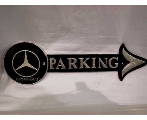 Cast iron Mercedes Benz sign, D: 24 cm. P&amp;P Group 2 (£18+VAT for the first lot and £3+VAT for subsequent lots) 