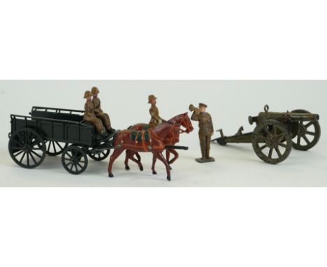 AUTORI VARI Marklin cannon and Britains cart  10s  - Good condition.  5.12 in. (3) 
