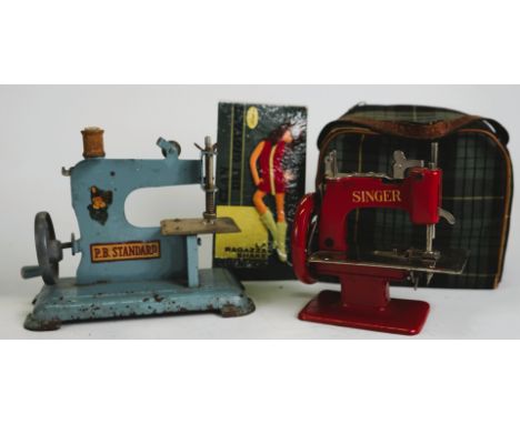 AUTORI VARI Sewing Machines  - Brands: P.B. Standard and Singer. One with original case.  One Lenci doll “The Shake Girl” inc