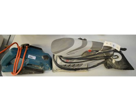 A Performance Power 1/3 sheet sander PSS180 180w; together with a Black &amp; Decker sander. (2) 