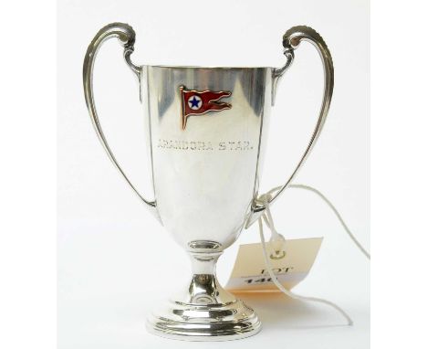 Blue Star Line, SS Arandora Star: a silver twin handled trophy cup, by Mappin &amp; Webb, Sheffield 1927, inscribed Aeandora 