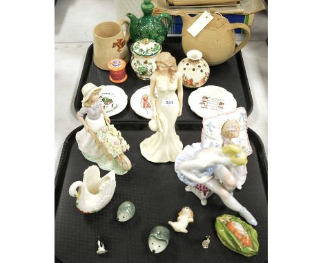 A selection of decorative ceramics, including: The Leonardo Collection figure of a little girl; a Royal Albert figure of 'Tim