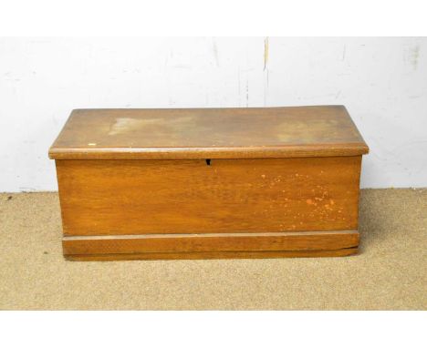 A vintage blanket box with stained oak effect, 102 x 43 x 39cms high. 