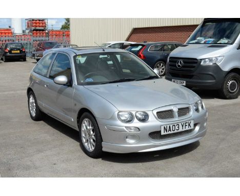 A silver Rover MGZR 1.4 2003 petrol motor car, hatchback, reg NA03 YFK, 14,918 registered miles, MOT 26.05.2023, four new tyr