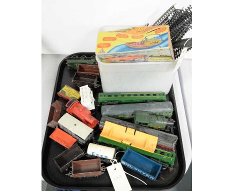 A selection of model railway trains, carriages and accessories, including: a LIMA, Italy, 'Southern 4572' model train; a Horn