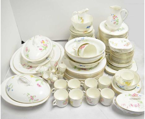A Royal Worcester dinner service, decorated with floral sprays. 