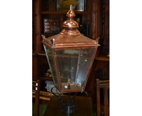A 20th century copper and cast iron lantern head