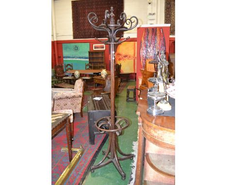 A bentwood hat stand.