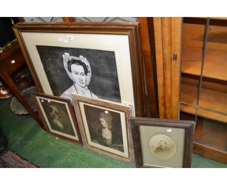 Pictures and Prints - Period Ladies in shabby chic frames (qty); Edwardian portrait photographs; others, various sizes, vario