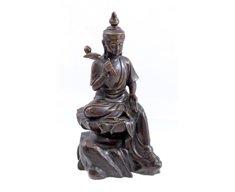 Bronze Buddha with ruyi scepter, China 20th century, 22 cm high