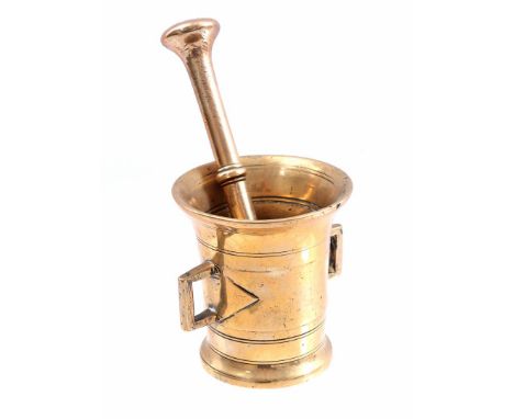 Bronze mortar, 11.5 cm high, with pestle