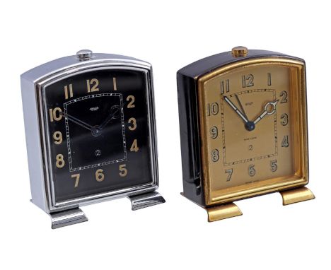 2 Jaeger LeCoultre travel alarm clocks, 8.5 cm high