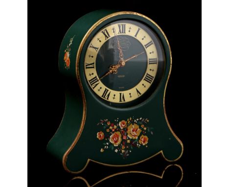 Jaeger LeCoultre table clock/travel alarm clock in Neuchatel version, alarm with music box, 12.5 cm high