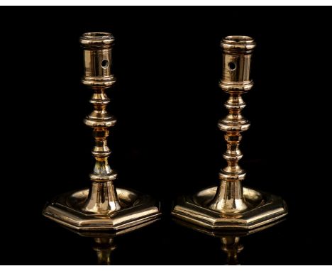 2 bronze table candlesticks 14.5 cm high