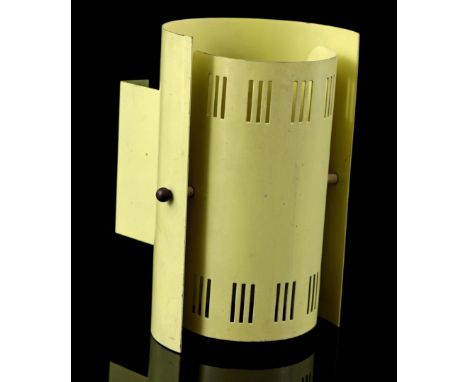 Louis Christiaan Kalff (1897-1976)Green metal wall lamp with adjustable perforated shade, design Louis Kalff, executed by Phi