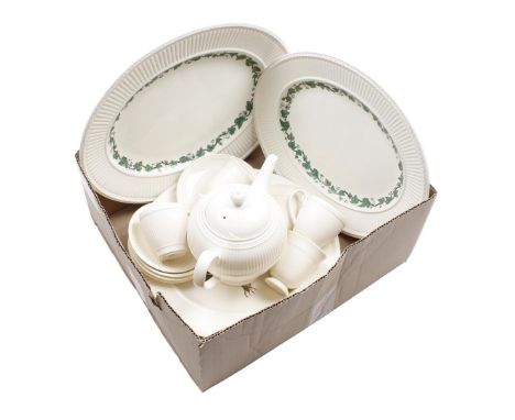 Box of Wedgwood tableware, Wed. teapot and 2 bowls with Stratford decor