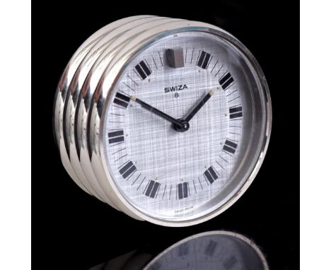 Swiza Swiss travel alarm clock, 8 cm diameter