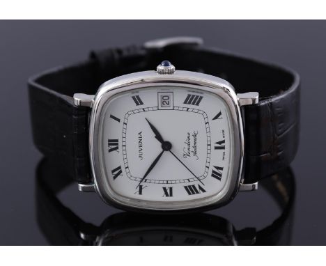 Juvenia Vendôme automatic men's wristwatch, case number 1146196, case size is 32 mm on a leather strap