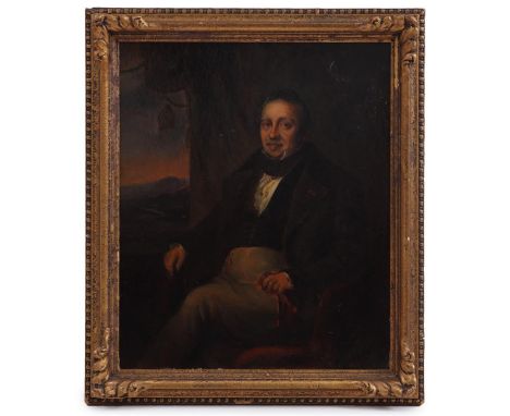 Unclearly signed, posing gentleman, panel 37x30 cm