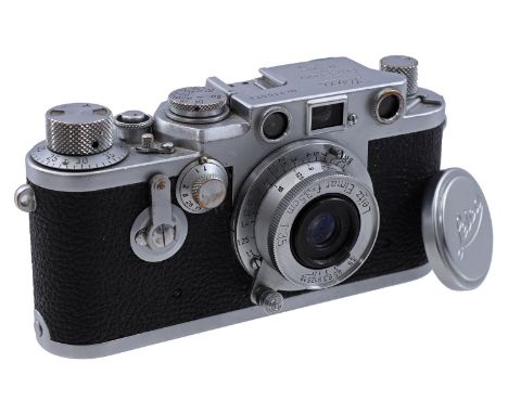 Leica IIIf photo camera, serial number 715573, year built 1954, batch 16,000, lens Leitz Elmar f=5 cm, 1:35