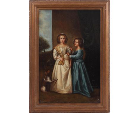 Anonymous, 2 sisters, panel 20th century, 60x40 cm