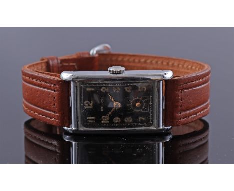 Zenith men's wristwatch, hand wound, in a steel case, movement numbered 3117902, case numbered 8165752, case size is 23 mm on