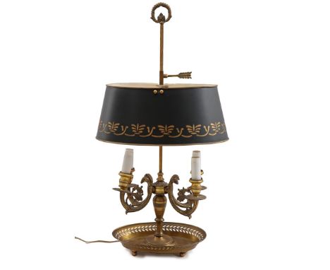 Brass 4-light bouillotte table table lamp, in Empire style, 66 cm high