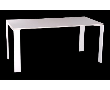 Ferrucio Laviani (1960-)Geometric white laminated and metal table, design Ferruccio Laviani, executed by Kartell, model 'Four