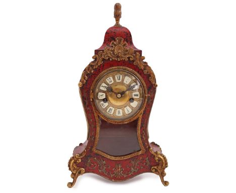 Metal console clock in Louis Quinze style, 20th century, 33 cm high (right side plastic broken)