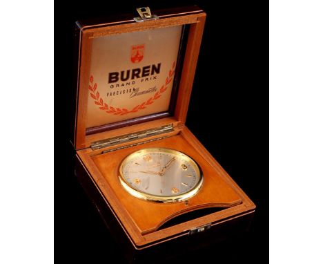 Buren Grand Prix Precision Chronometer in box, 7 cm high, 16.5 cm wide, 18 cm deep
