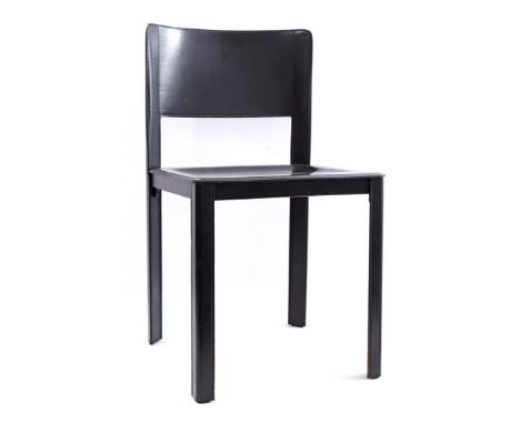 Carlo Bartoli (1931-2020)Black leather dining room chair, design Carlo Bartoli, executed by Matteo Grassi, model 'Carol', mar