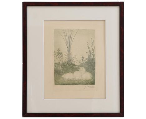 Jan Mankes (1889-1920)Nest of mice, etching 19.5x14 cm