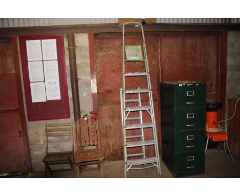An aluminium step ladder and one other ladder
