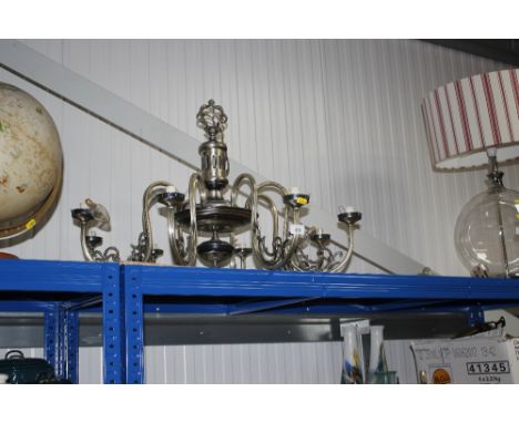A large eight branch electric hanging light fitting