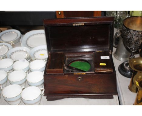 A 19th Century sarcophagus shaped tea caddy AF