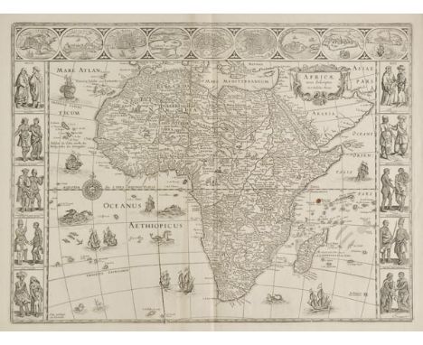 Africa. Blaeu (G.), Africae nova descriptio, published Amsterdam [1621 - 1630], uncoloured engraved carte-a-figure map, one s