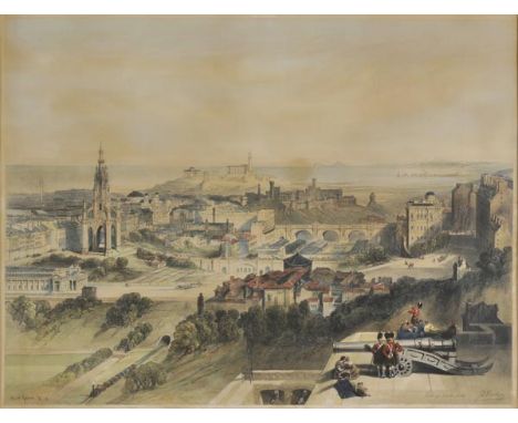 *Edinburgh. Roberts (David), Edinburgh from the Castle, published F.Gambart & Co., 1850, lithograph with contemporary hand co