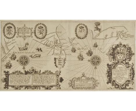 Sea chart. Linschoten (Jan Huyghen), Vera delineatio Maris Insularum Portuum et littorum Septentrionalium ab Insula Toxar per