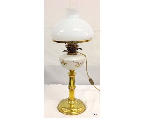 A china font conversion large oil lamp with shade 70cm