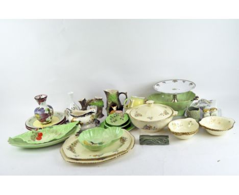 A group of ceramics, including Wade, Carlton Ware leaf dishes in various sizes, an Alfred Meakin part dinner service and othe