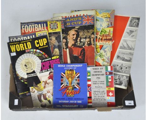 1966 World Cup memorabilia, England v West Germany, original programme and rosette + (3) scrapbooks and magazines