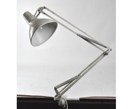 A vintage white Norway desk-clamp adjustable lamp, total height circa 100cm