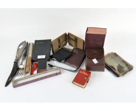 A ladies Stratton compact, in original case, together with a selection of books, including 'Hymns, Ancient &amp; Modern', a h